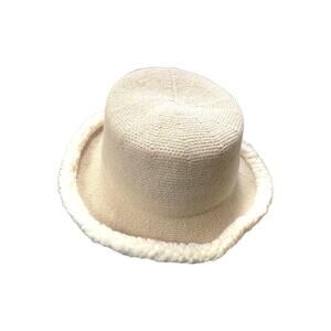 San Diego Hat Co. Knit Wool Blend Bucket Hat w/ Shearling Edge Oatmeal